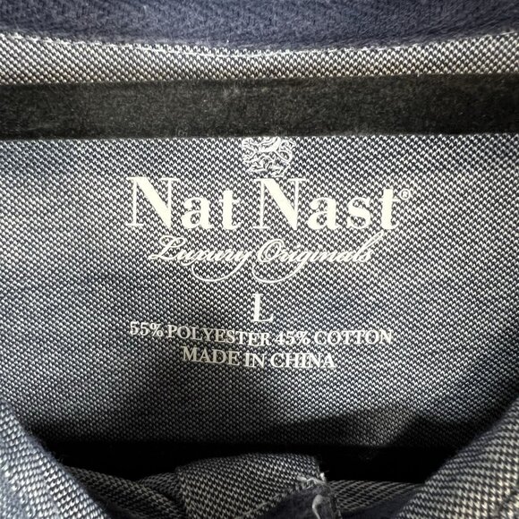 Nat Nast Polo Shirt Mens L Blue‎ Luxury Originals Short Sleeve Golf Performance - Picture 5 of 10